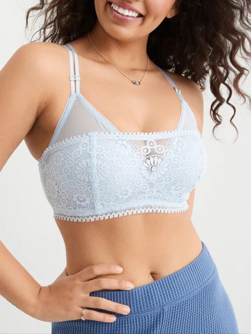 AERIE🦄 Real Power Wireless Push Up Joy Lace Bra SIZE 36DD